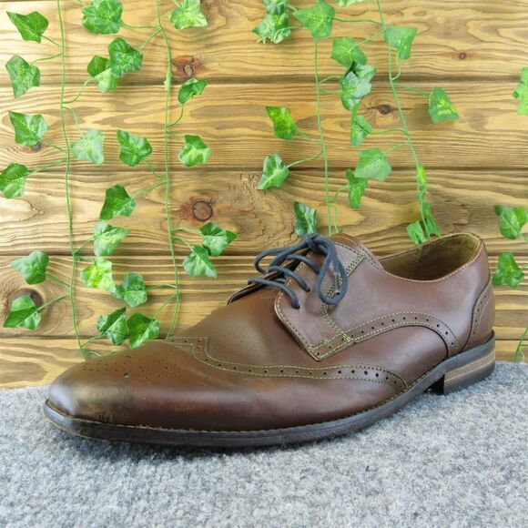 Bostonian Wingtip Brogue Men Derby Oxfords Shoes Size 12 M Brown Leather Lace Up - Picture 1 of 10